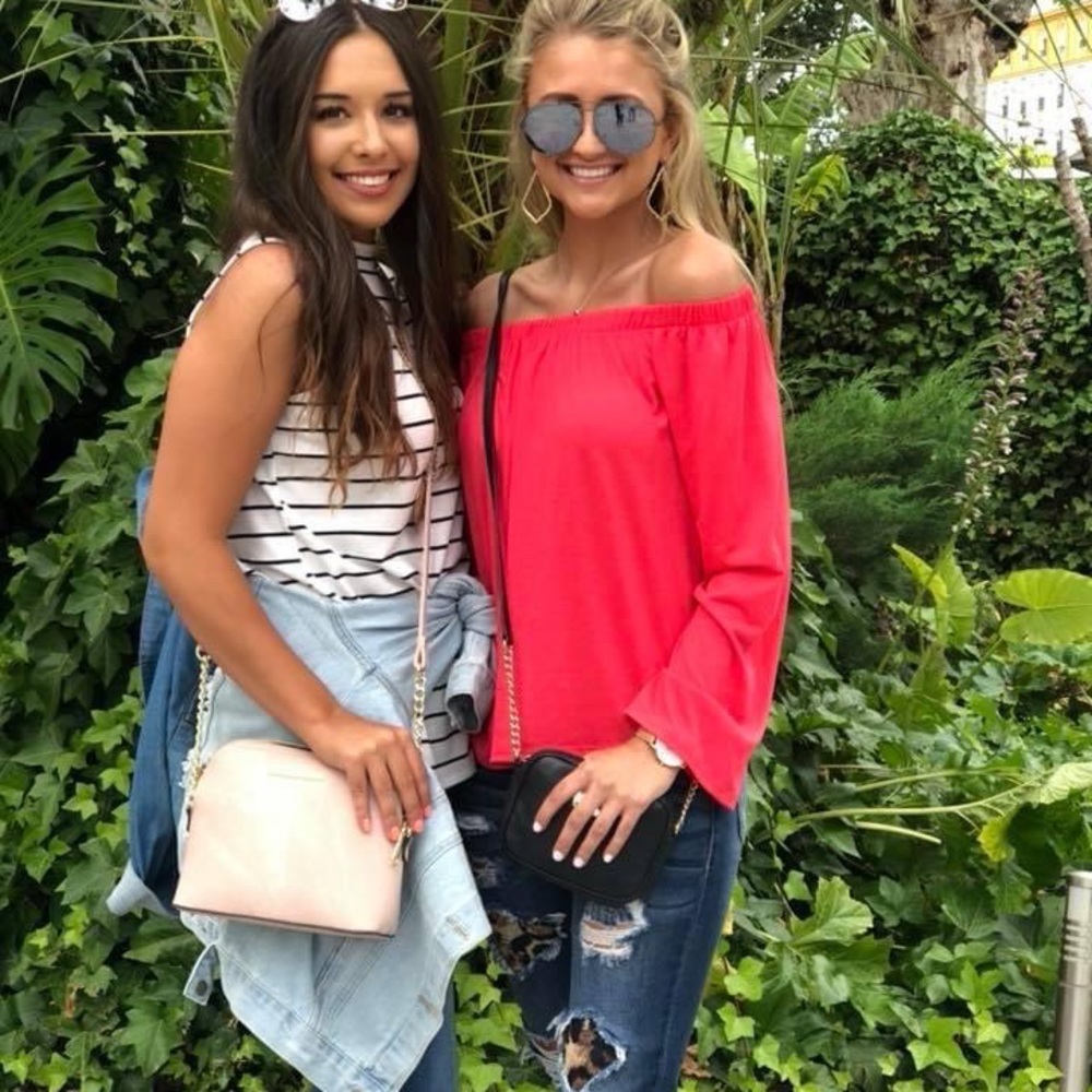 Hot Coral Off the shoulder blouse